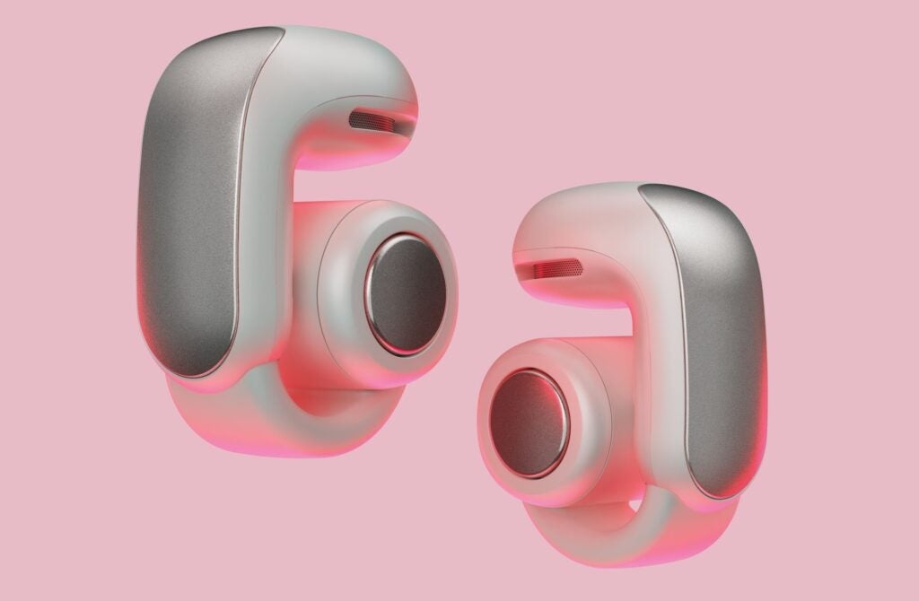 Bose Ultra Open Earbuds rosa Hintergrund