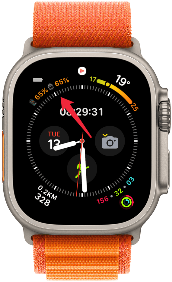 So überprüfen Sie die Akkulaufzeit auf dem iPhone auf der Apple Watch: Tippkomplikation