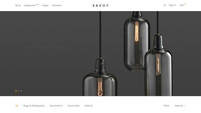 Savoy ist eines der besten Elementor-WooCommerce-Themes.