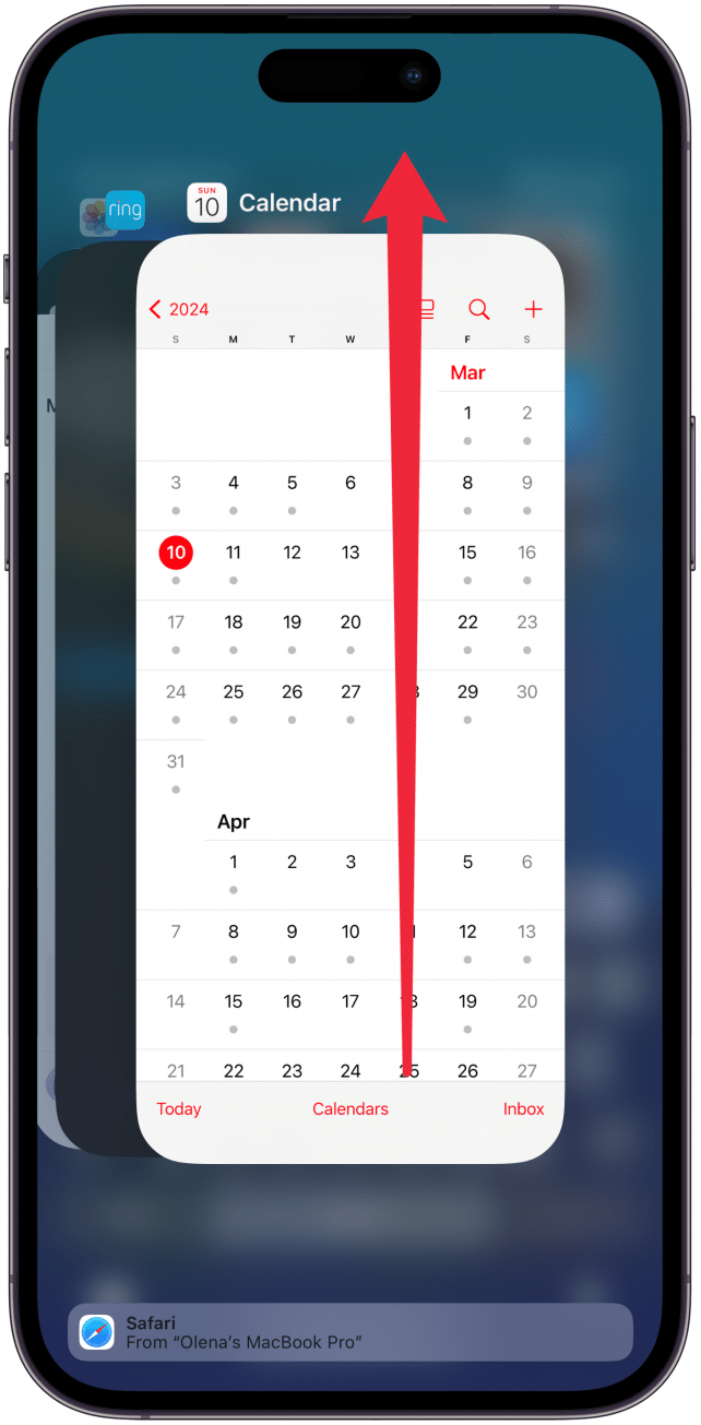 2. Erzwingen Sie das Beenden der Kalender-App und öffnen Sie sie dann erneut.