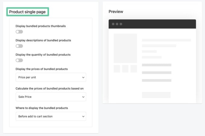 Konfigurieren Sie Produktpakete auf einer einzelnen Produktseite