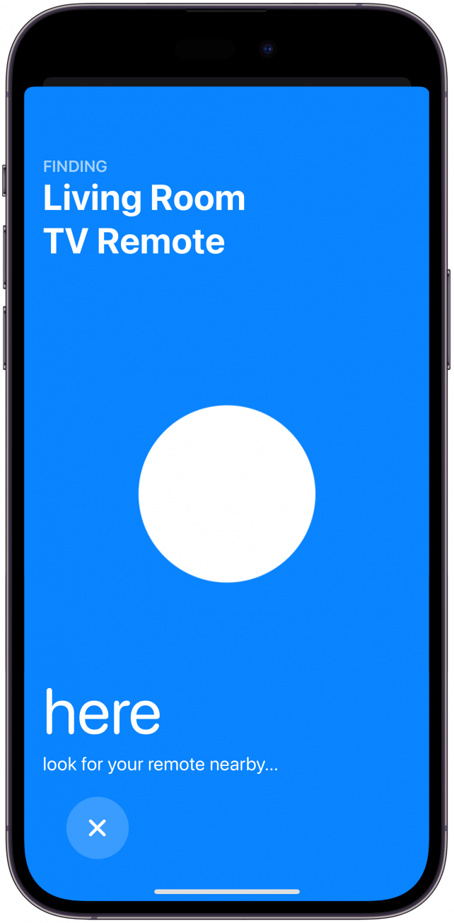 Tippen Sie auf das Symbol „Apple Remote suchen“.