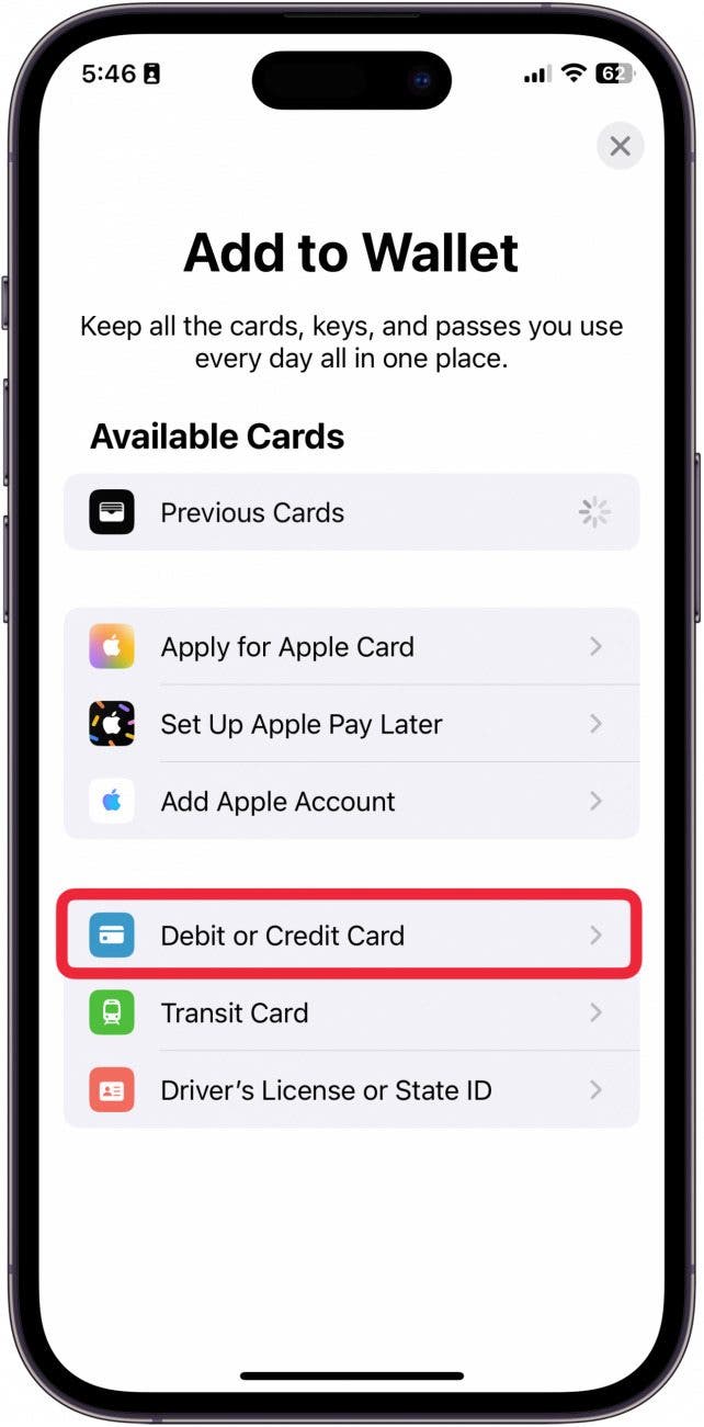 So ändern Sie die Standardkarte von Apple Pay