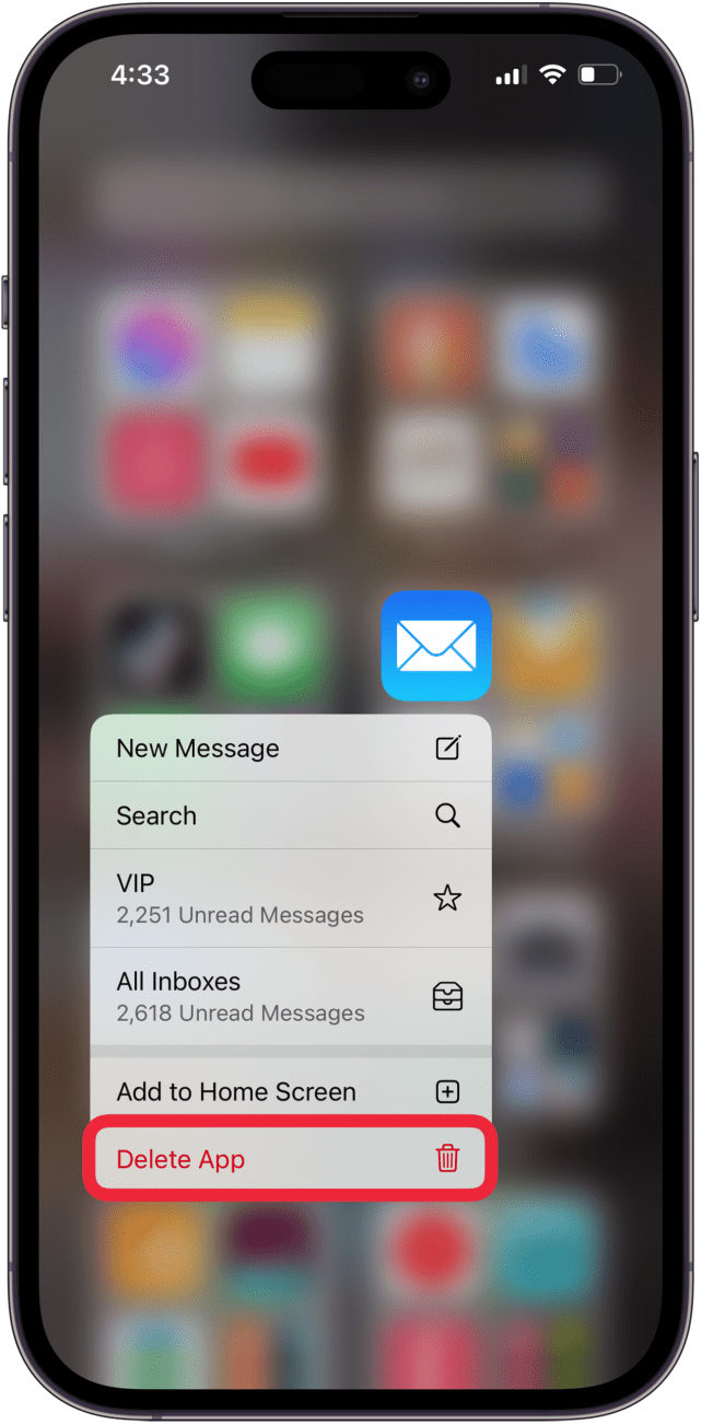 Löschen Sie die Mail-App und installieren Sie sie neu, wenn die E-Mail vom iPhone verschwindet