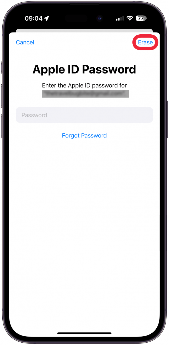 Zur Bestätigung müssen Sie sich mit Ihrem Apple-ID-Passwort anmelden.