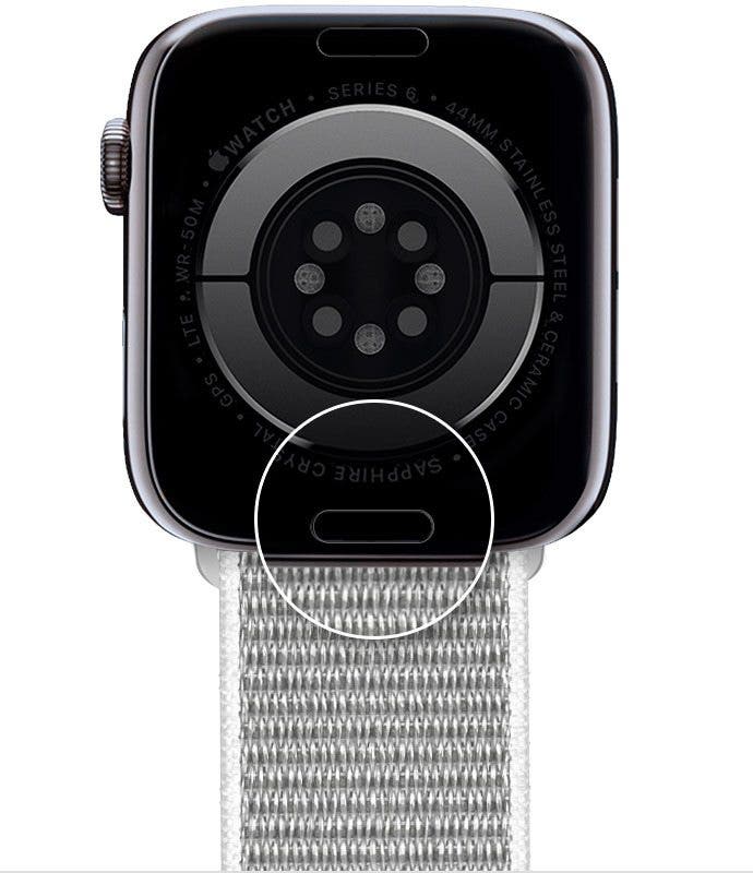 Drücken Sie die Entriegelungstaste des Apple-Watch-Armbands, um das Armband von der Apple-Watch zu entfernen