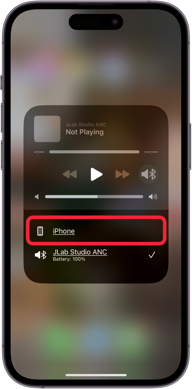 Tippen Sie auf iPhone oder iPad, um die Audioausgabe über Kopfhörer umzuschalten