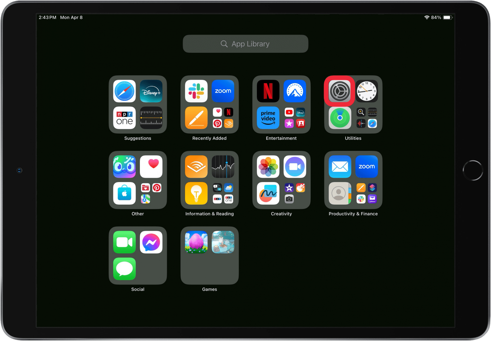 Öffnen Sie die Einstellungs-App, wenn die Home-Taste auf dem iPad nicht funktioniert