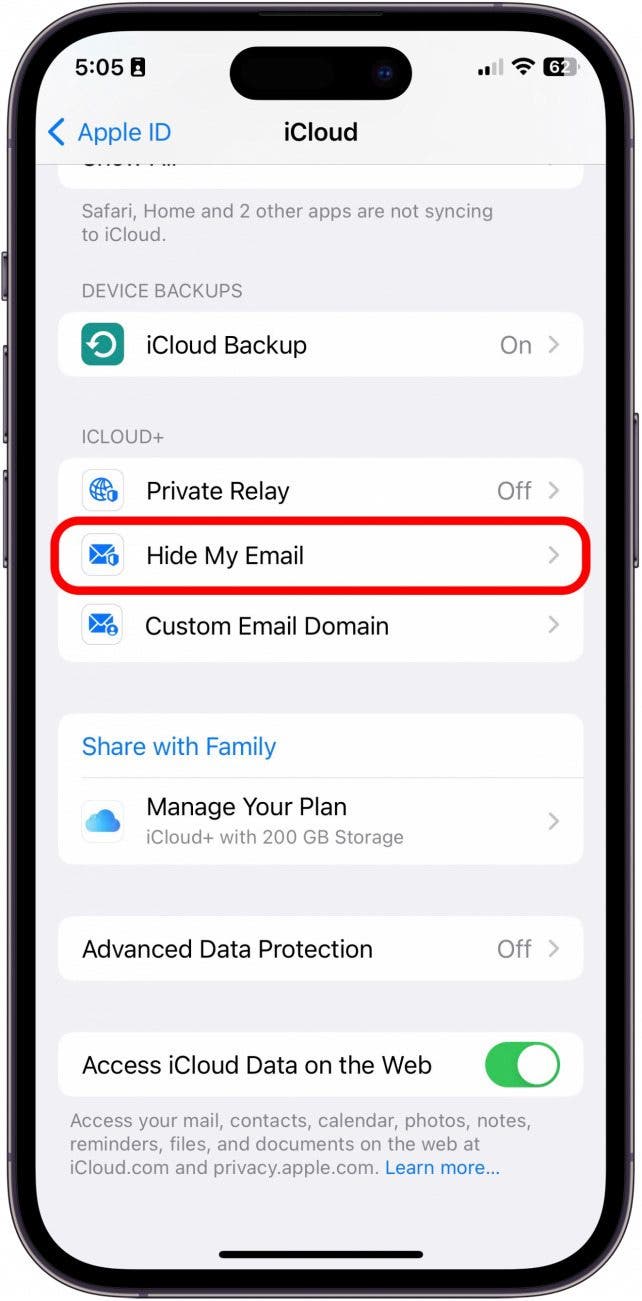 Tippen Sie auf meine E -Mail aus.