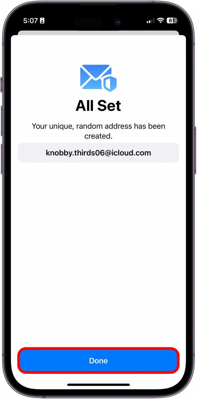 Tippen Sie auf fertig.